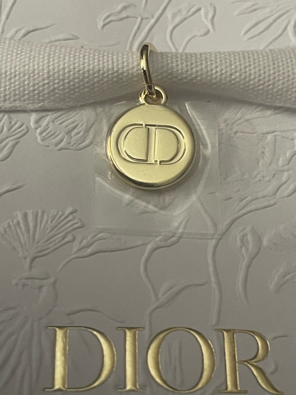 Dior Gold Round CD Logo Charm Pendant